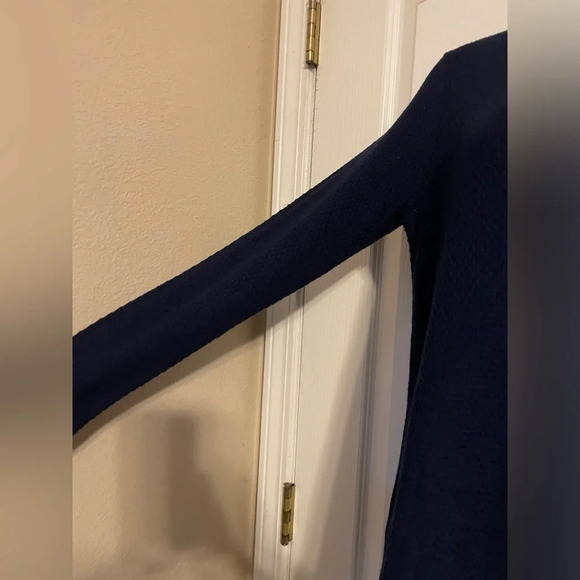 J.Jill Navy Mini Waffle‎ Knit Long Sleeve Dress Size XS - Picture 3 of 5